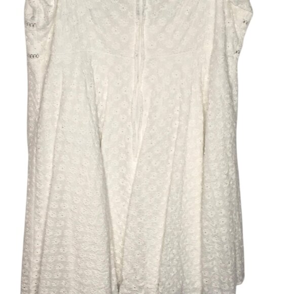 Trixxi Dress Womens XL Eyelet Sleeveless Lined Summer Boho Floral Zip Back - Picture 6 of 15